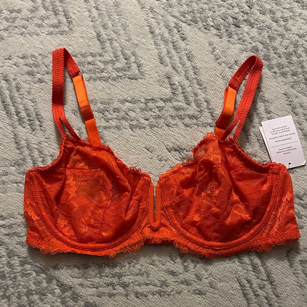 Auden Bright Orange Lace Bra